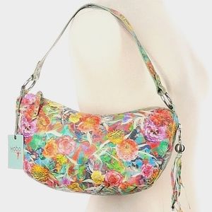 NWT HOBO The Original Multi-color Floral Leather Shoulder Bag